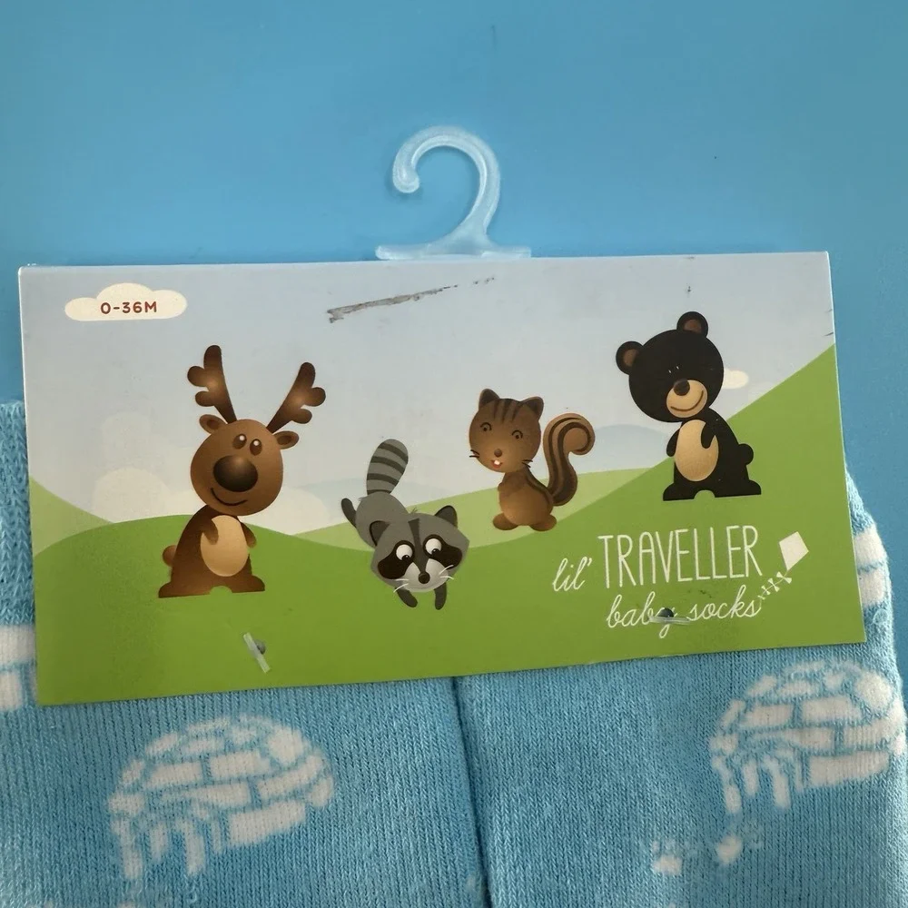 Lil Traveller Baby Socks Polar Bear Igloo Blue Non-Slip 0–36 Months New